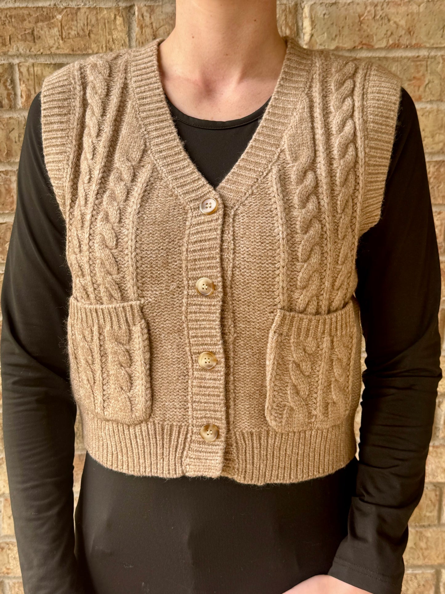 Cable Knit Sweater Vest