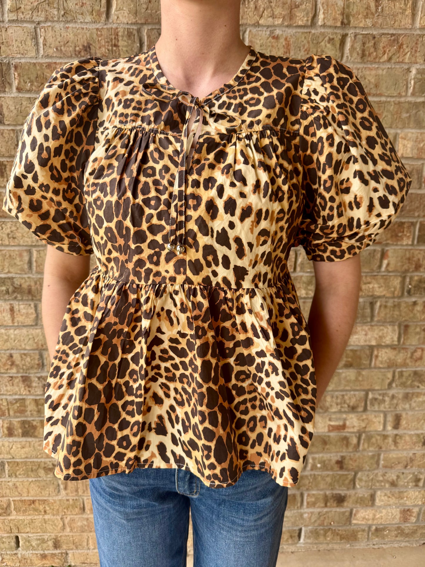 Cheetah Babydoll Blouse