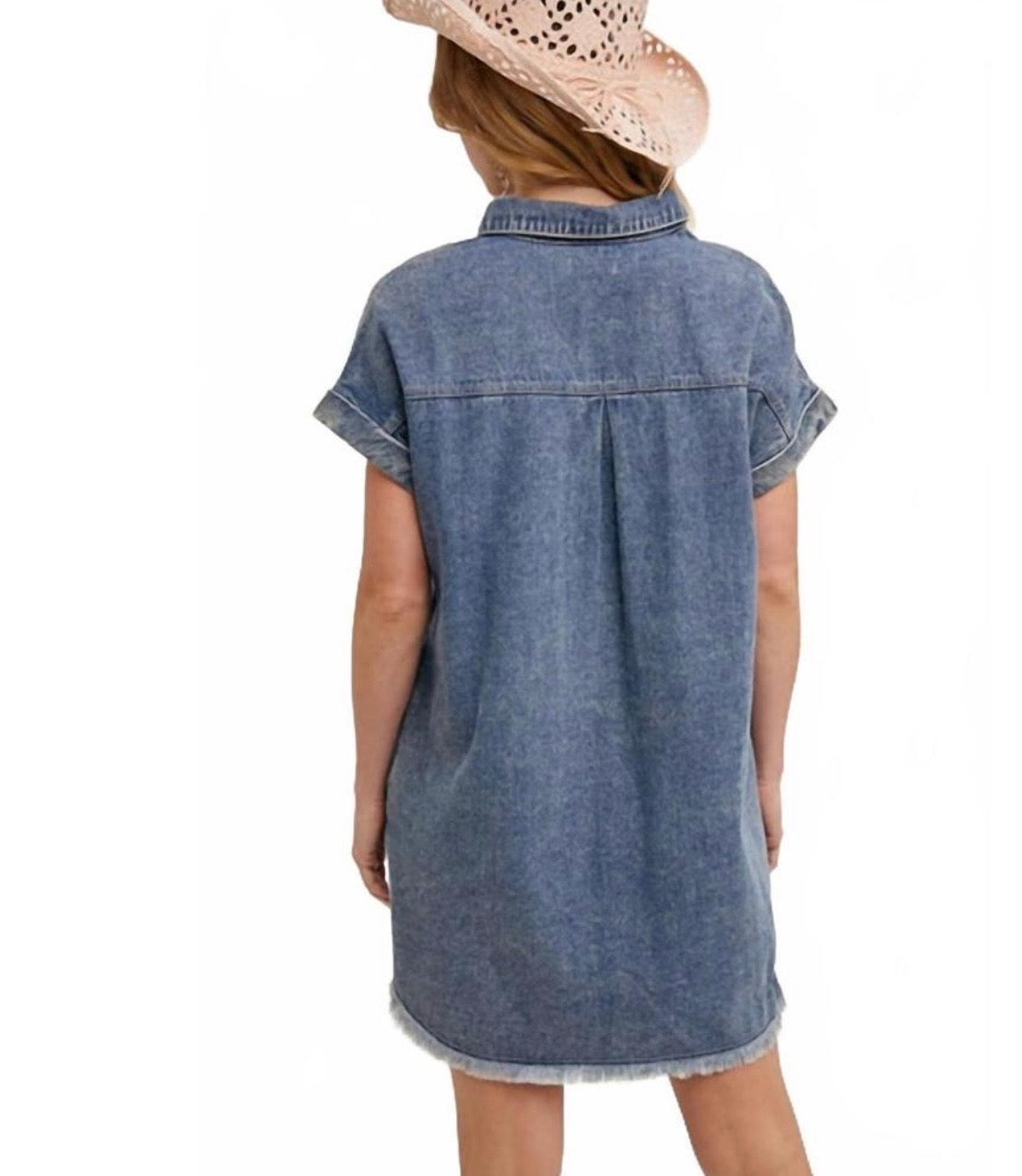Denim Button Up Tunic Dress