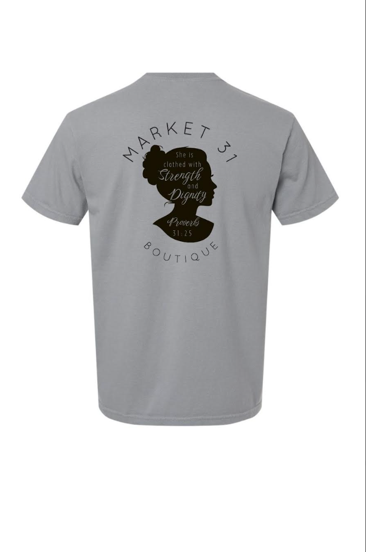 She is clothed in Strength and Dignity Graphic Tee