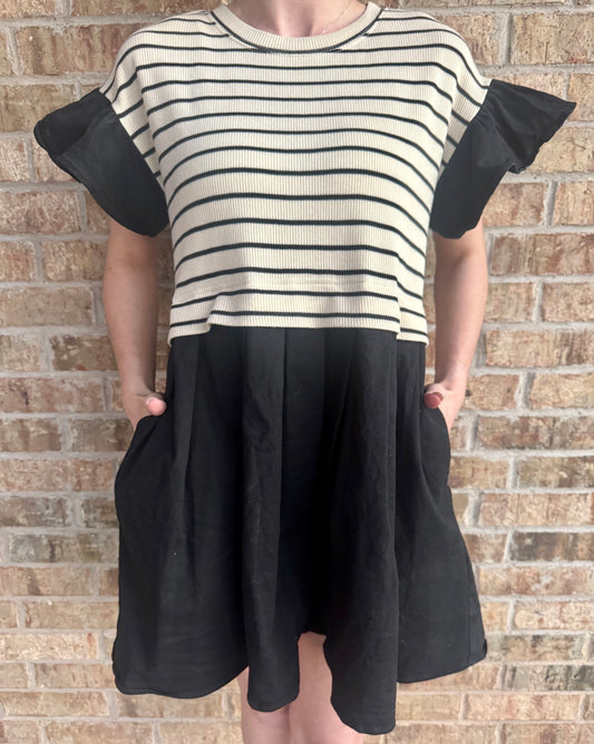 Black Mix Media Dress