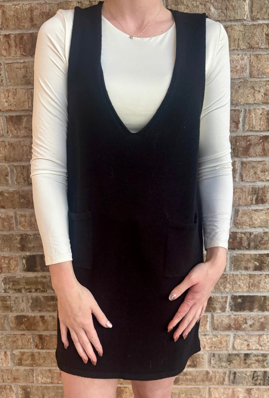 Rose Deep V Neck Sweater Dress