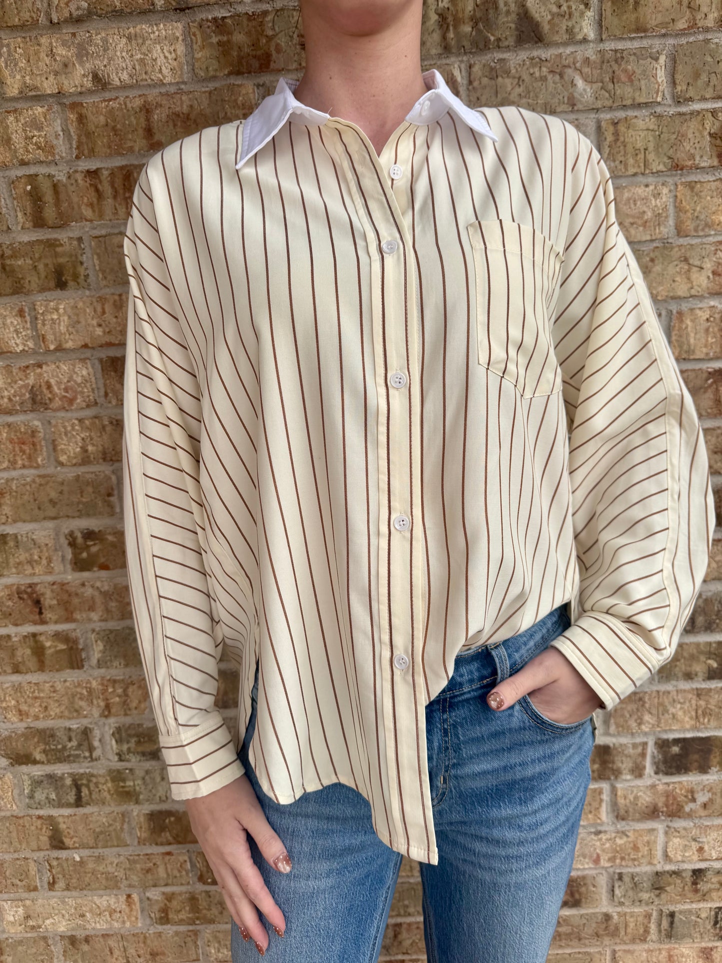Sophisticated Stripe Button Up