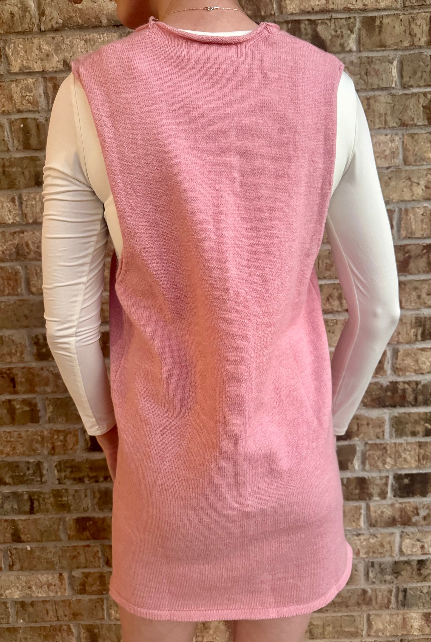 Rose Deep V Neck Sweater Dress