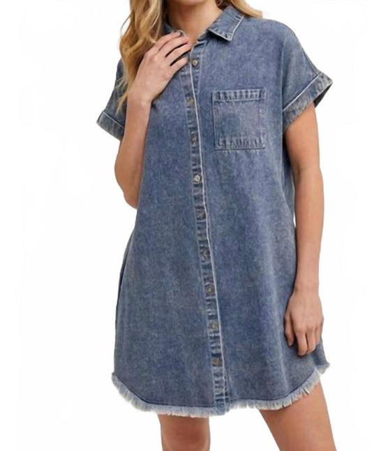 Denim Button Up Tunic Dress