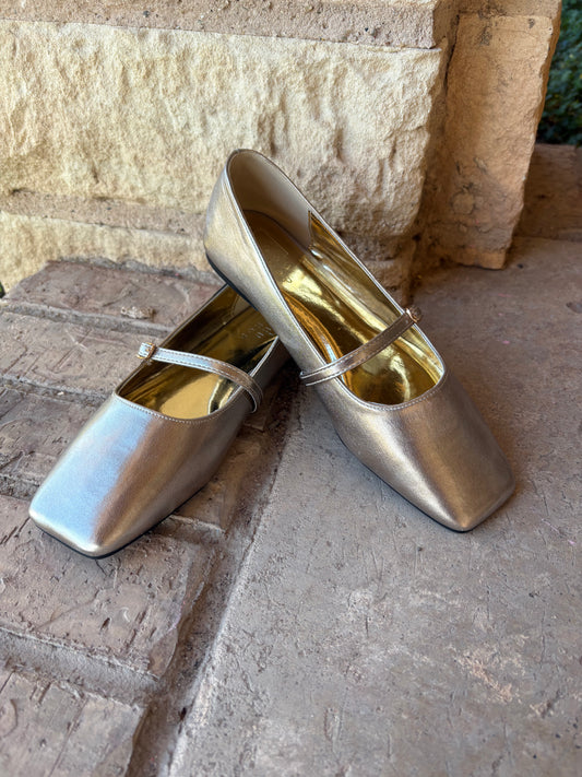 Gold Adele Ballet Flats