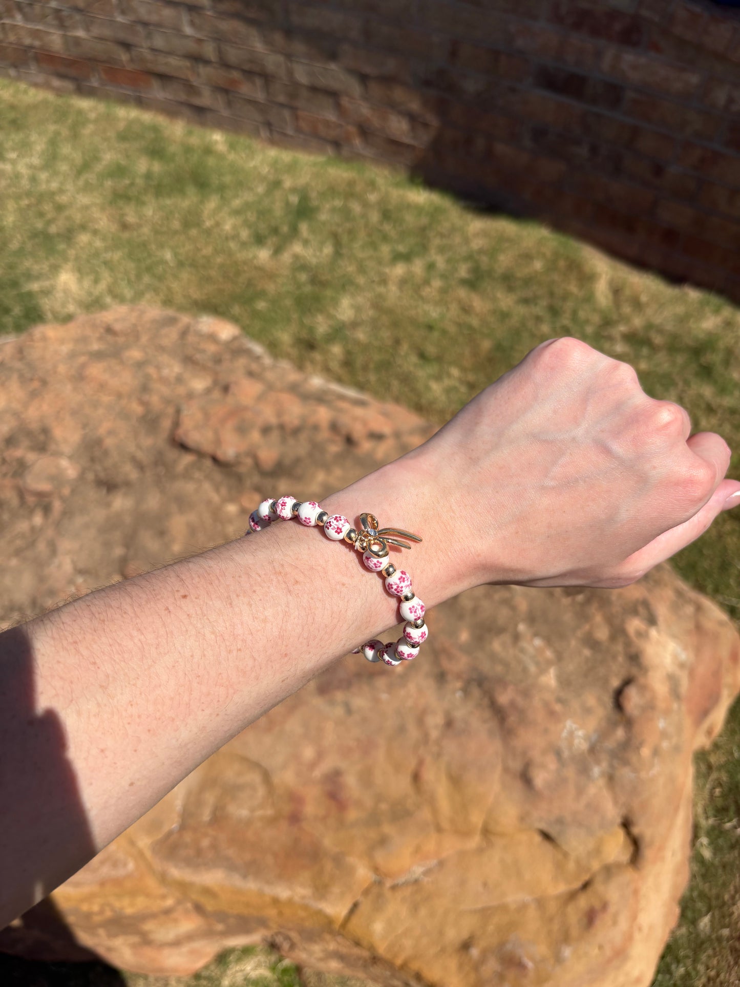 Floral Pattern Bow Bracelet