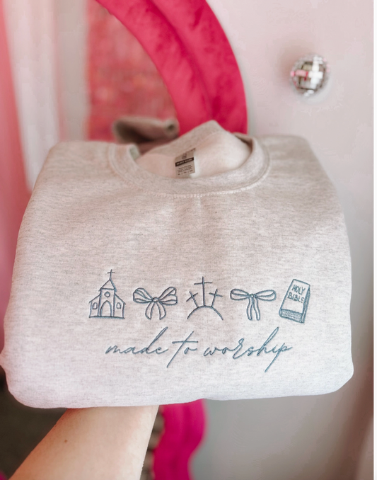 Long Sleeve Crewneck "Made To Worship"