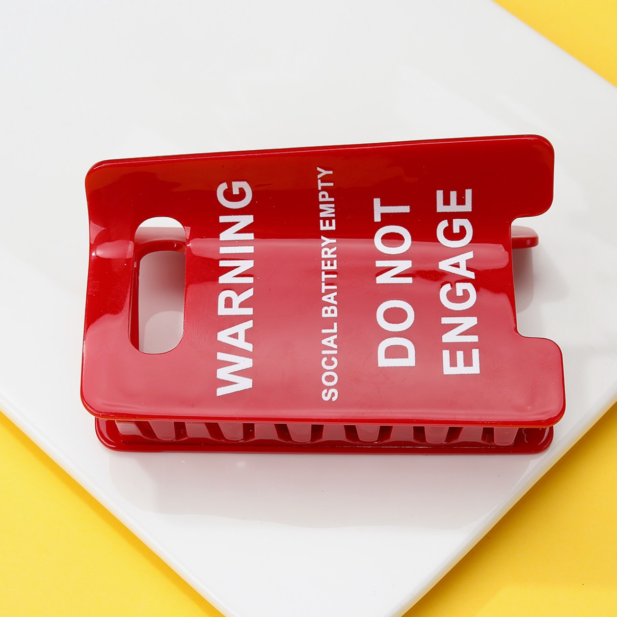 Caution Sign Hair Clips