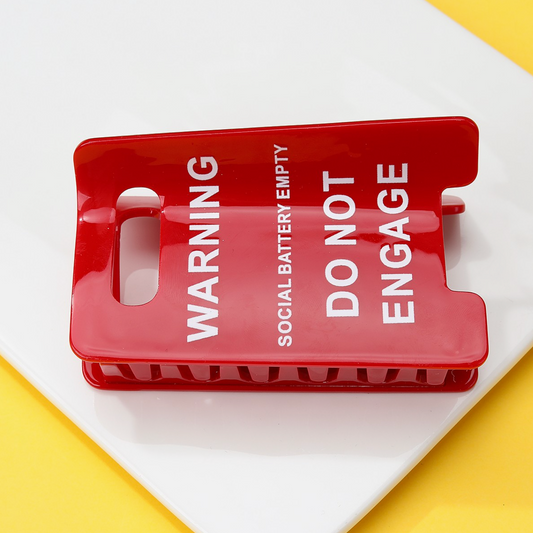 Caution Sign Hair Clips